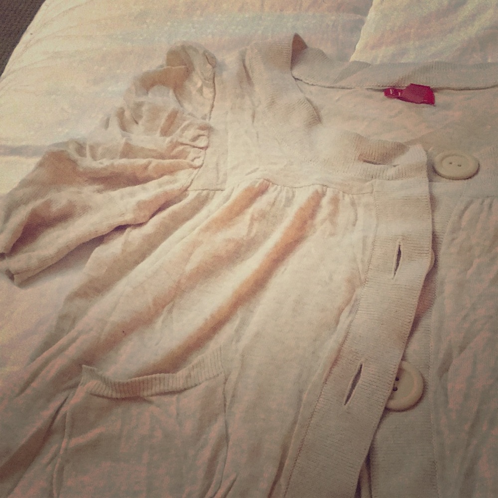 Elle | Heather Cream Babydoll Cardigan